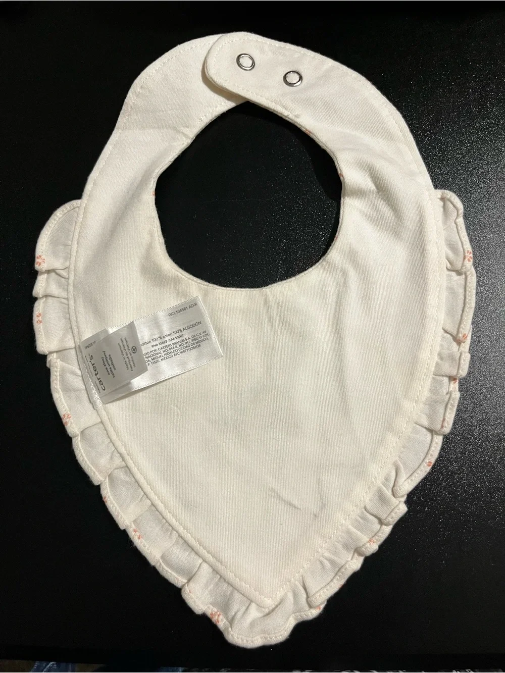 Carters Dragonfly Ruffle Baby Bib Set in Light Pink and Cream
